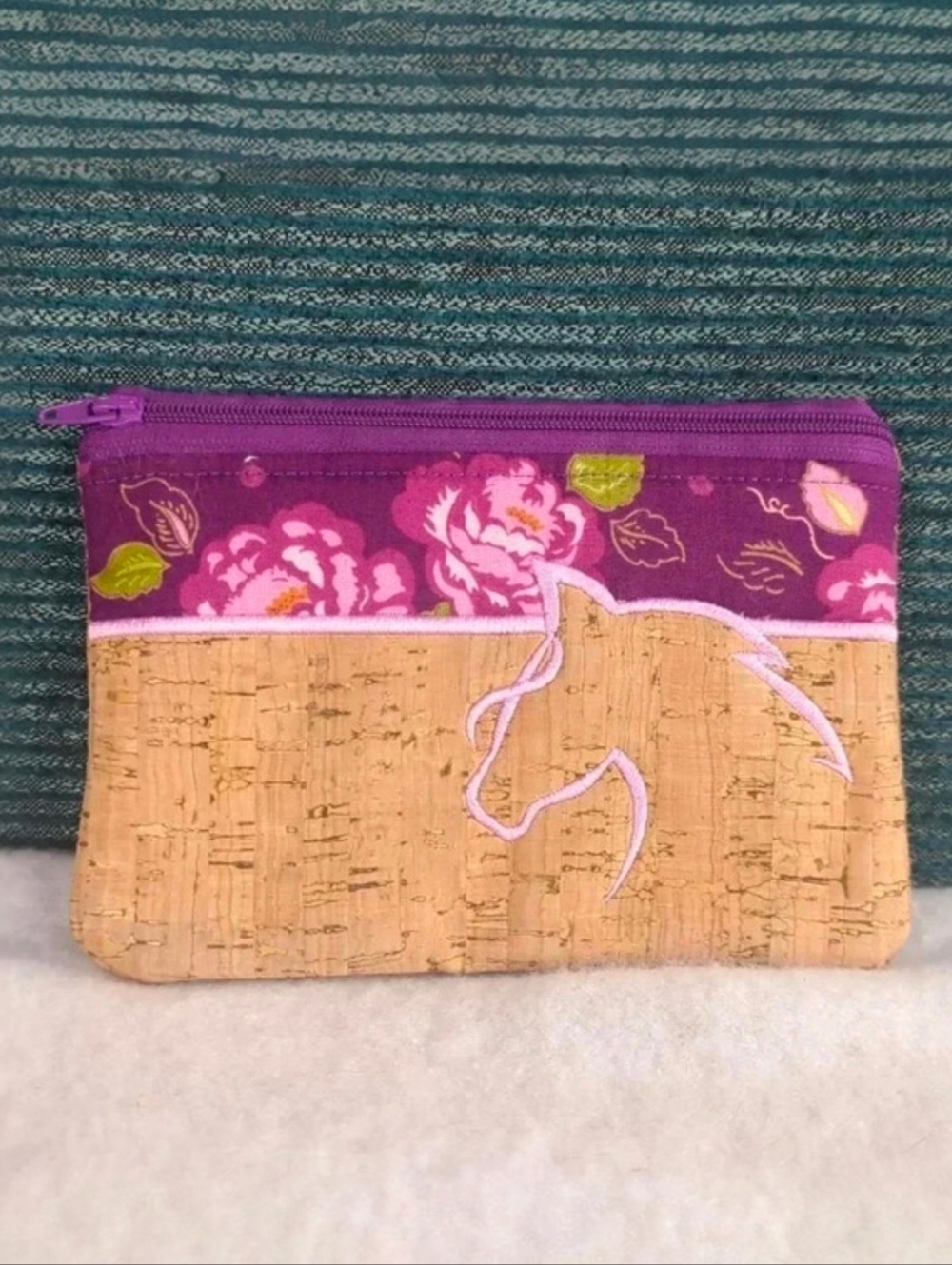 Horse Themed Change Purse Or Makeup Bag. For Kitty Rescue! NWOT